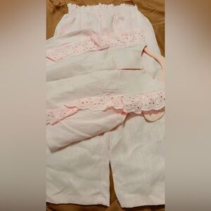 Between, pink  Kids two piece set, everyday wear  with Eyelet Trim